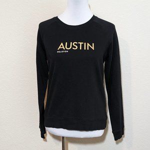 SOLD --Limited Edition Peloton AUSTIN Black and Gold Lightweight Sweater
